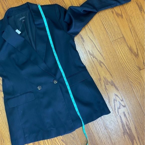 Ann Taylor Black Double breasted linen cotton blend Blazer NWT size 8 - Picture 7 of 16
